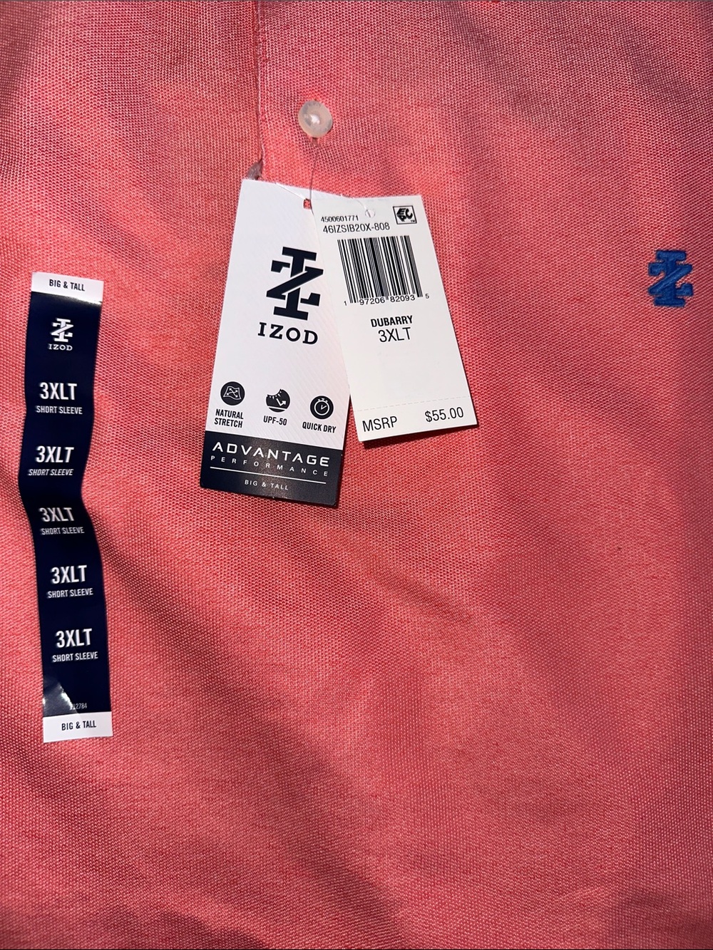NWT Izod Dubarry Advantage Performance Stretch Polo (3XLT) - Picture 2 of 4